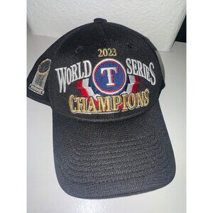 Texas Rangers New Era 2023 World Series Champions Locker Room 9Forty Black Hat